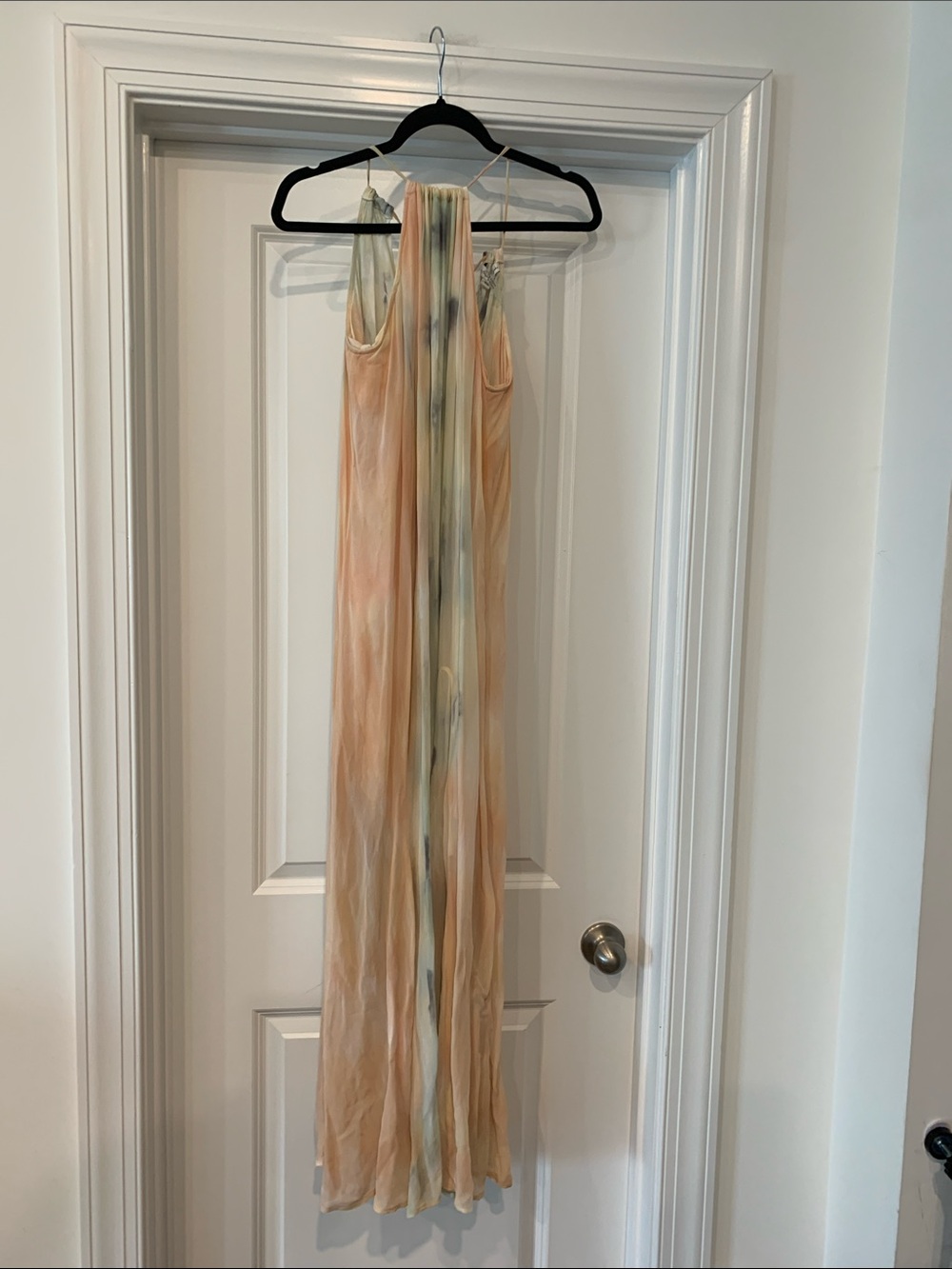 Young Fabulous & Broke Pastel Tie-Dye Halter maxi dress XS - Peach, Mint, Cream